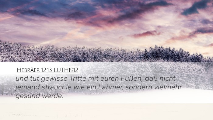 Hebräer 12:13 LUTH1912 Bible Verse Image