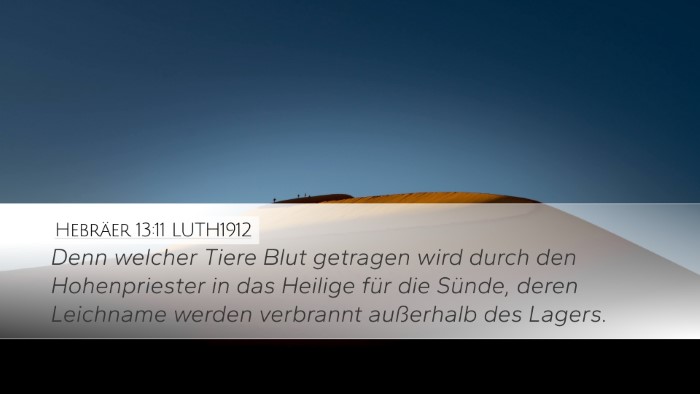 Hebräer 13:11 LUTH1912 Bible Verse Image