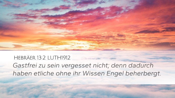 Hebräer 13:2 LUTH1912 Bible Verse Image