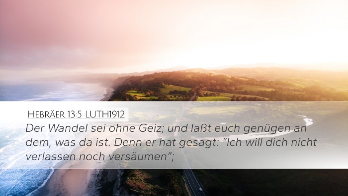 Hebräer 13:5 LUTH1912 Bible Verse Image