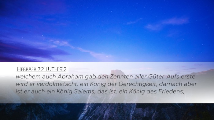 Hebräer 7:2 LUTH1912 Desktop Wallpaper - welchem auch Abraham gab den Zehnten aller - Desktop Bible Verse Wallpaper