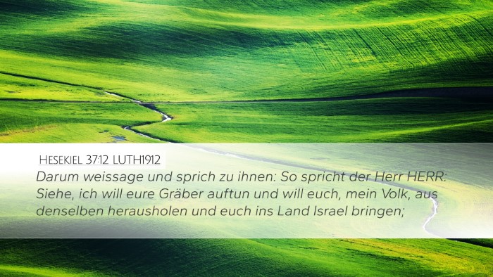 Hesekiel 37:12 LUTH1912 Desktop Wallpaper - Darum weissage und sprich zu ihnen: So spricht - Desktop Bible Verse Wallpaper