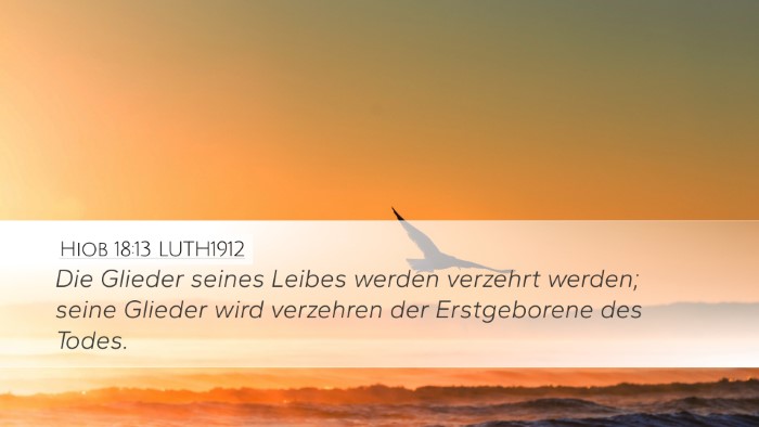 Hiob 18:13 LUTH1912 Desktop Wallpaper - Die Glieder seines Leibes werden verzehrt werden; - Desktop Bible Verse Wallpaper