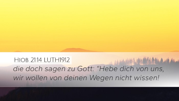 Hiob 21:14 LUTH1912 Bible Verse Image