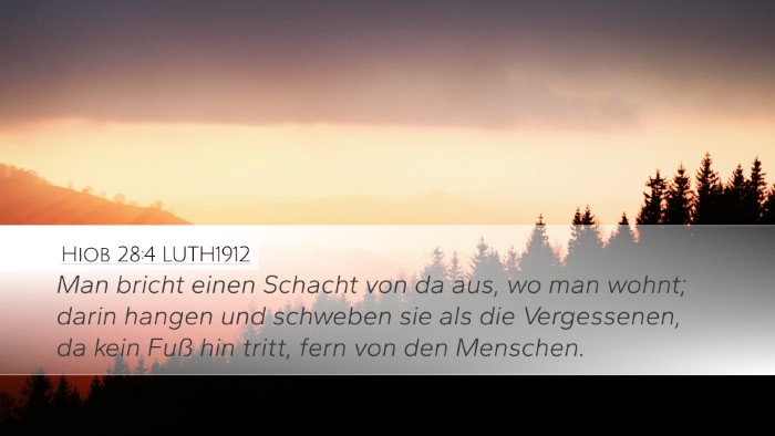 Hiob 28:4 LUTH1912 Desktop Wallpaper - Man bricht einen Schacht von da aus, wo man - Desktop Bible Verse Wallpaper