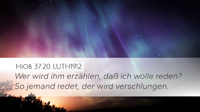 Hiob 37:20 LUTH1912 Bible Verse Image