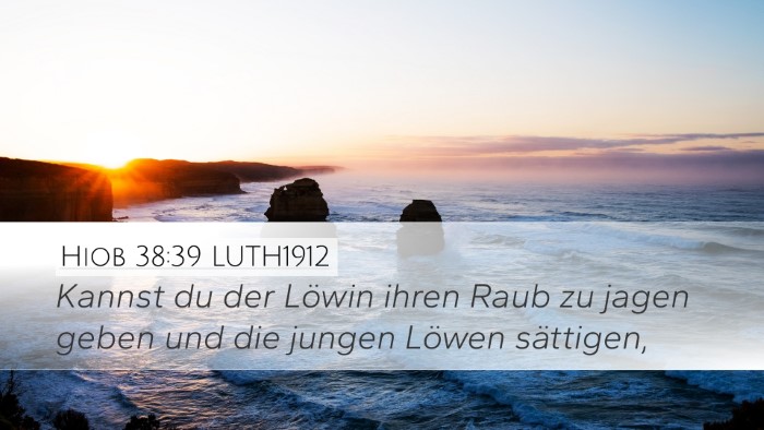 Hiob 38:39 LUTH1912 Bible Verse Image