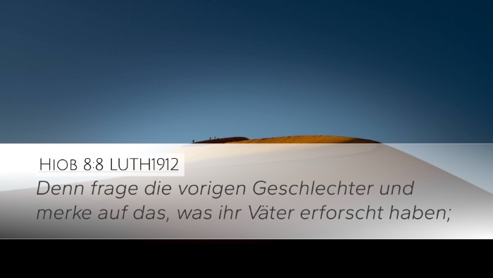 Hiob 8:8 LUTH1912 Bible Verse Image