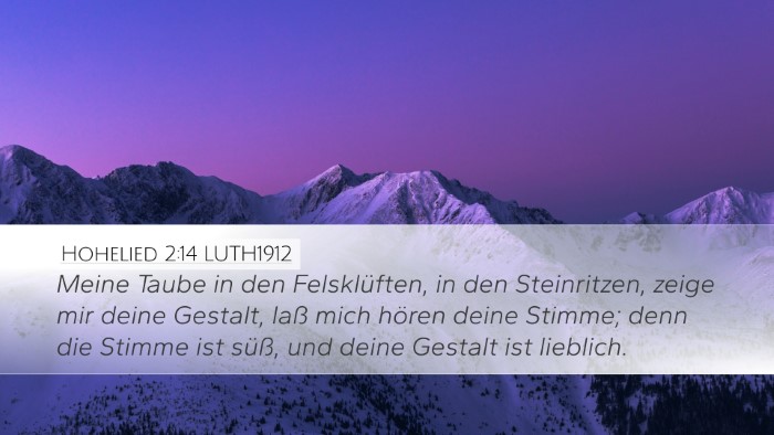 Hohelied 2:14 LUTH1912 Bible Verse Image