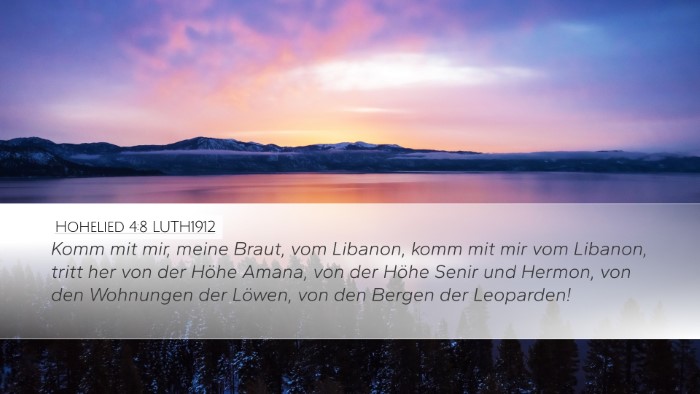 Hohelied 4:8 LUTH1912 Bible Verse Image