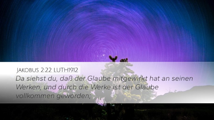 Jakobus 2:22 LUTH1912 Bible Verse Image