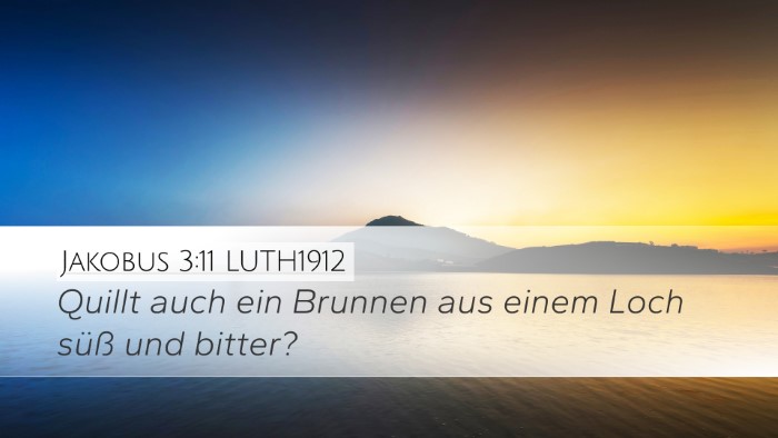 Jakobus 3:11 LUTH1912 Desktop Wallpaper - Quillt auch ein Brunnen aus einem Loch süß und - Desktop Bible Verse Wallpaper