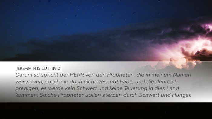 Jeremia 14:15 LUTH1912 Bible Verse Image