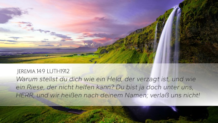 Jeremia 14:9 LUTH1912 Desktop Wallpaper - Warum stellst du dich wie ein Held, der verzagt - Desktop Bible Verse Wallpaper