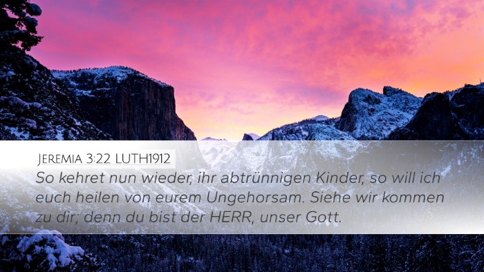 Jeremia 3:22 LUTH1912 Bible Verse Image