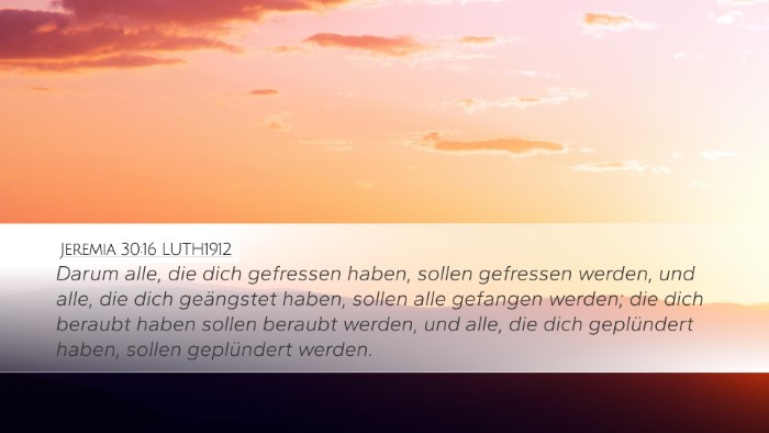 Jeremia 30:16 LUTH1912 Bible Verse Image