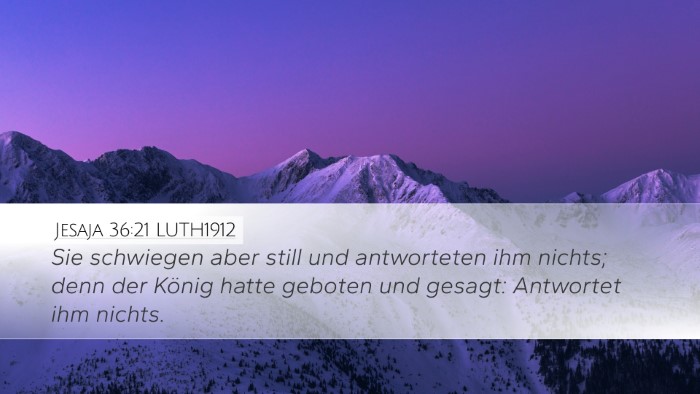Jesaja 36:21 LUTH1912 Bible Verse Image