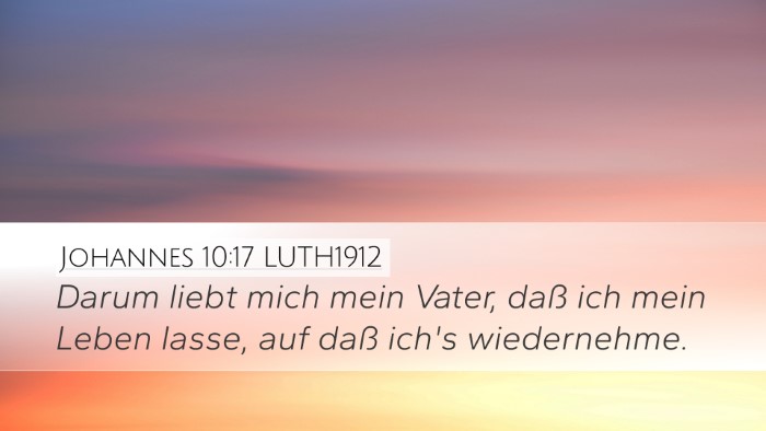 Johannes 10:17 LUTH1912 Bible Verse Image
