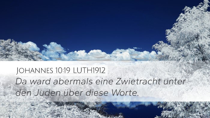 Johannes 10:19 LUTH1912 Bible Verse Image