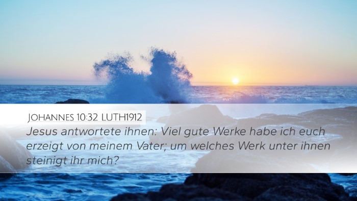 Johannes 10:32 LUTH1912 Bible Verse Image