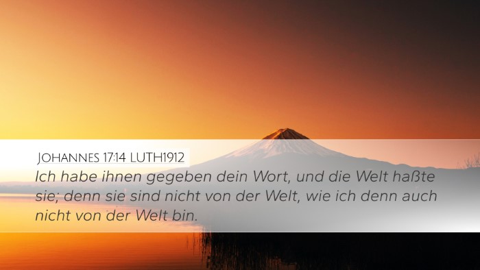 Johannes 17:14 LUTH1912 Bible Verse Image