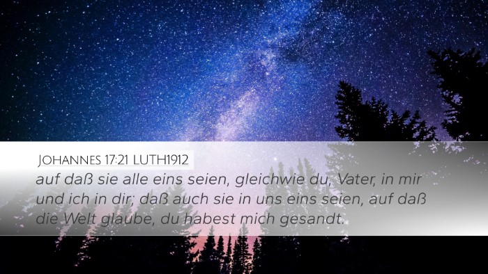 Johannes 17:21 LUTH1912 Bible Verse Image