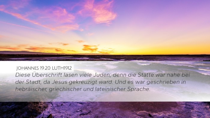 Johannes 19:20 LUTH1912 Bible Verse Image