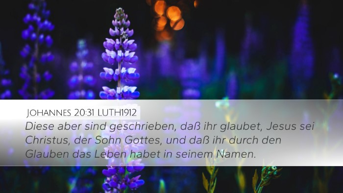 Johannes 20:31 LUTH1912 Bible Verse Image