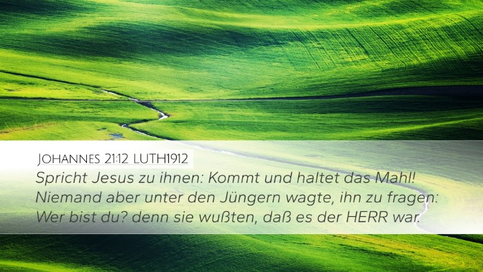 Johannes 21:12 LUTH1912 Desktop Wallpaper - Spricht Jesus zu ihnen: Kommt und haltet das - Desktop Bible Verse Wallpaper