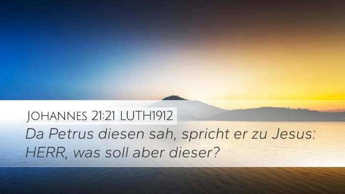 Johannes 21:21 LUTH1912 Bible Verse Image