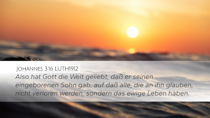 Johannes 3:16 LUTH1912 Bible Verse Image