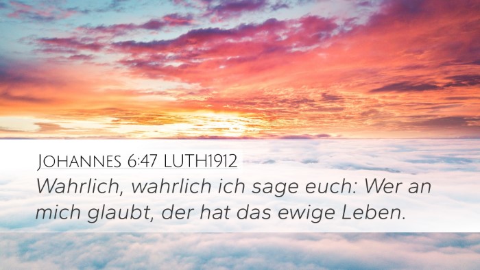 Johannes 6:47 LUTH1912 Bible Verse Image