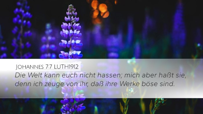 Johannes 7:7 LUTH1912 Bible Verse Image