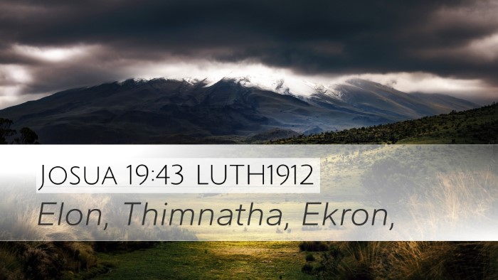 Josua 19:43 LUTH1912 Bible Verse Image
