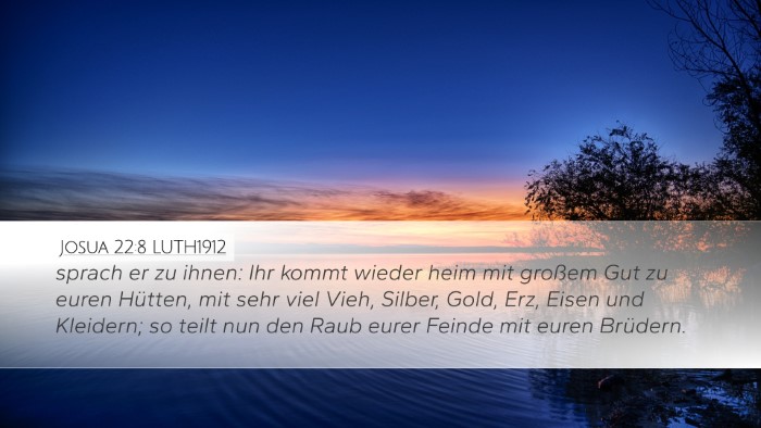 Josua 22:8 LUTH1912 Bible Verse Image
