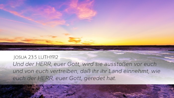 Josua 23:5 LUTH1912 Desktop Wallpaper - Und der HERR, euer Gott, wird sie ausstoßen vor - Desktop Bible Verse Wallpaper