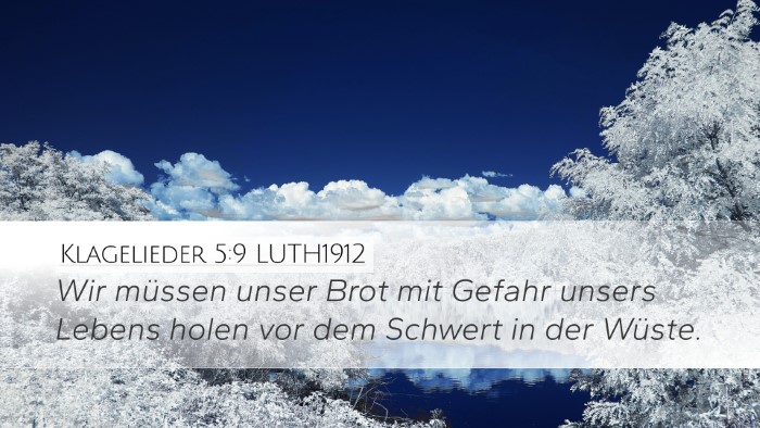 Klagelieder 5:9 LUTH1912 Desktop Wallpaper - Wir müssen unser Brot mit Gefahr unsers Lebens - Desktop Bible Verse Wallpaper