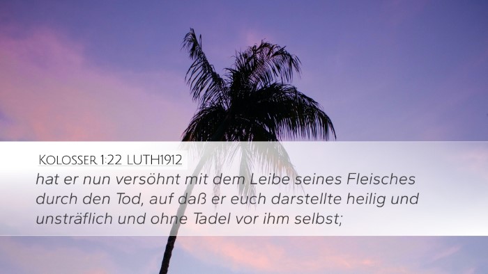 Kolosser 1:22 LUTH1912 Bible Verse Image