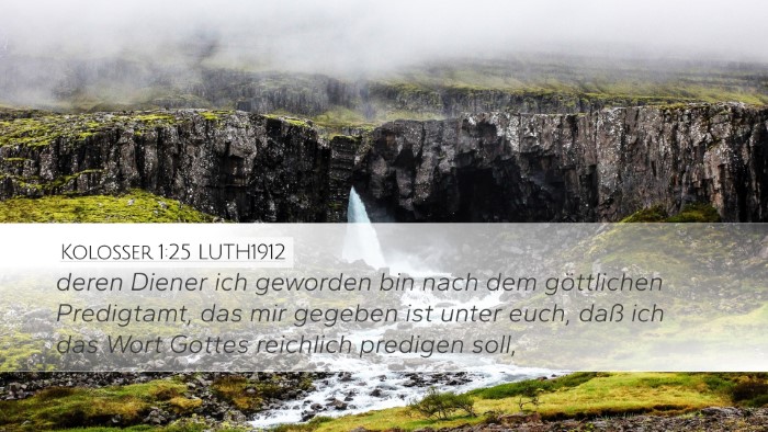 Kolosser 1:25 LUTH1912 Bible Verse Image