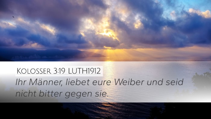 Kolosser 3:19 LUTH1912 Desktop Wallpaper - Ihr Männer, liebet eure Weiber und seid nicht - Desktop Bible Verse Wallpaper