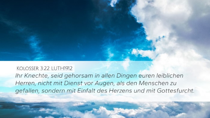 Kolosser 3:22 LUTH1912 Bible Verse Image