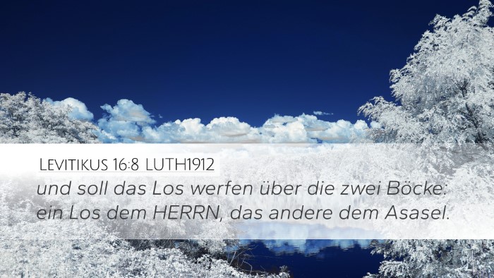 Levitikus 16:8 LUTH1912 Desktop Wallpaper - und soll das Los werfen über die zwei Böcke: - Desktop Bible Verse Wallpaper