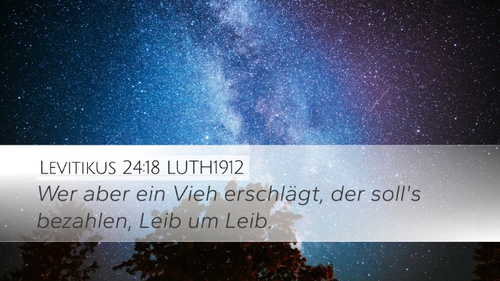 Levitikus 24:18 LUTH1912 Desktop Wallpaper - Wer aber ein Vieh erschlägt, der soll's - Desktop Bible Verse Wallpaper