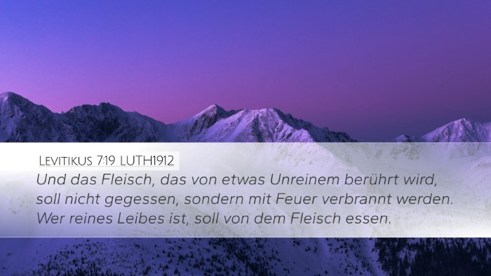 Levitikus 7:19 LUTH1912 Desktop Wallpaper - Und das Fleisch, das von etwas Unreinem berührt - Desktop Bible Verse Wallpaper