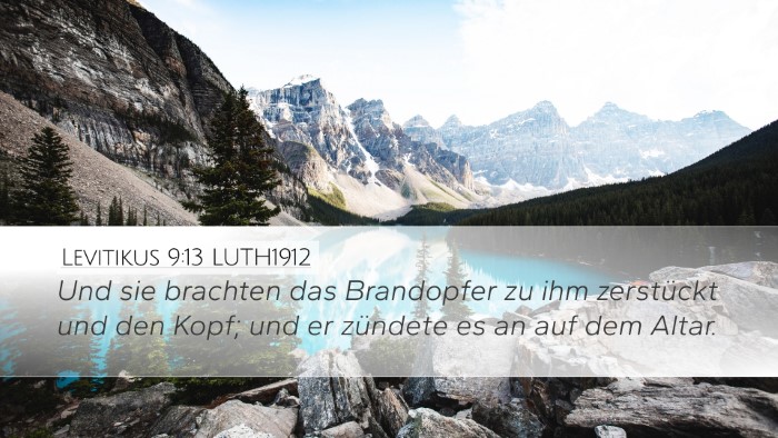 Levitikus 9:13 LUTH1912 Desktop Wallpaper - Und sie brachten das Brandopfer zu ihm zerstückt - Desktop Bible Verse Wallpaper