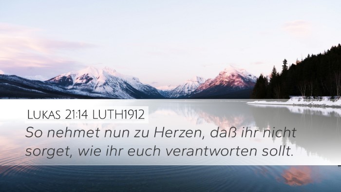 Lukas 21:14 LUTH1912 Bible Verse Image