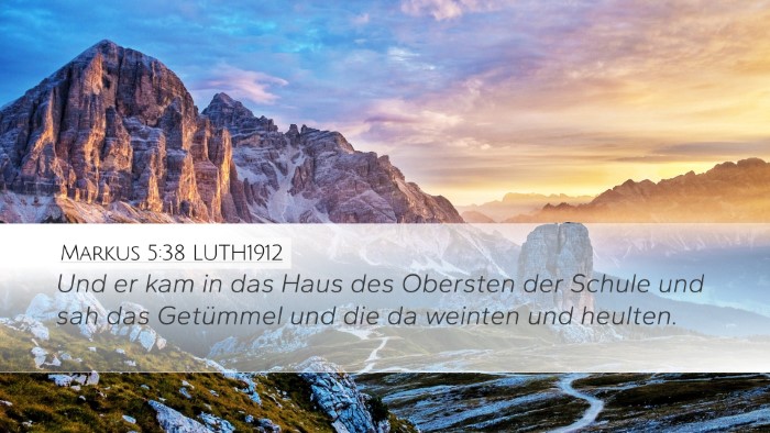 Markus 5:38 LUTH1912 Bible Verse Image