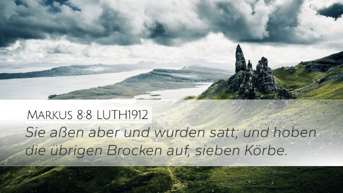 Markus 8:8 LUTH1912 Bible Verse Image