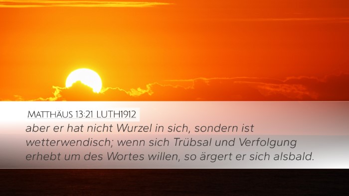 Matthäus 13:21 LUTH1912 Bible Verse Image