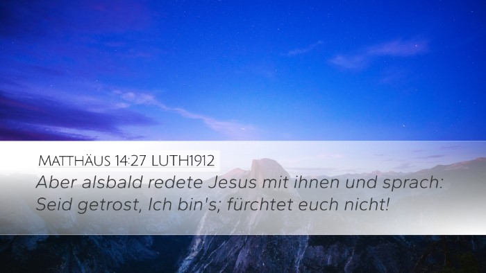 Matthäus 14:27 LUTH1912 Bible Verse Image